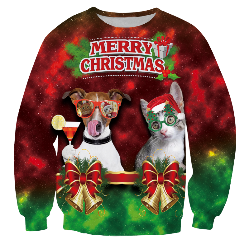 Kersttrui Met Feestende Dieren