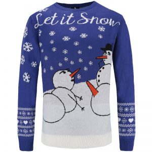 Let it Snow - Sexy Gebreide Kersttrui Met Sneeuwpop