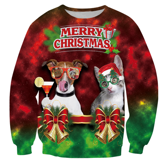 Kersttrui Met Feestende Dieren