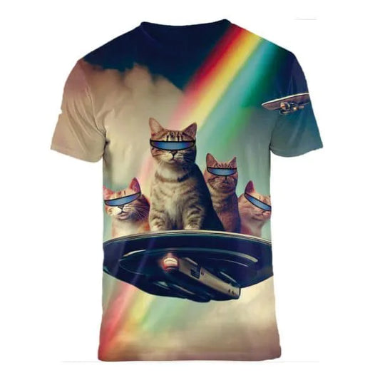 Ruimtekatjes op een UFO 