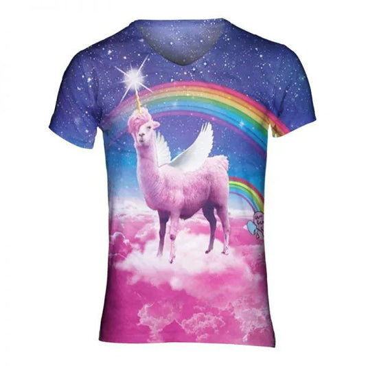 Lama Met Swag Regenboog Shirt