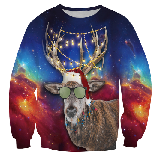 Rendier Met Zonnebril En Kerstlampjes Kersttrui