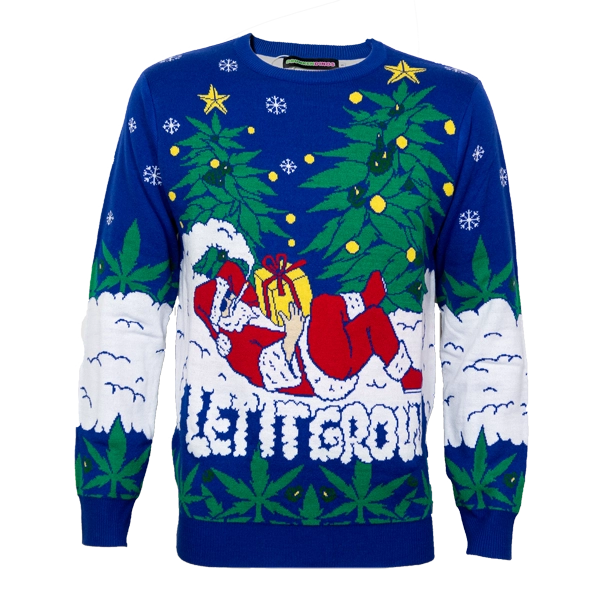 Let It Grow Kerstman Met Wiet Foute Kersttrui