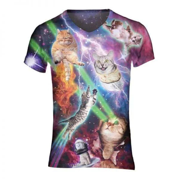 Intergalactische Katten In Galaxy Rave-Shirt