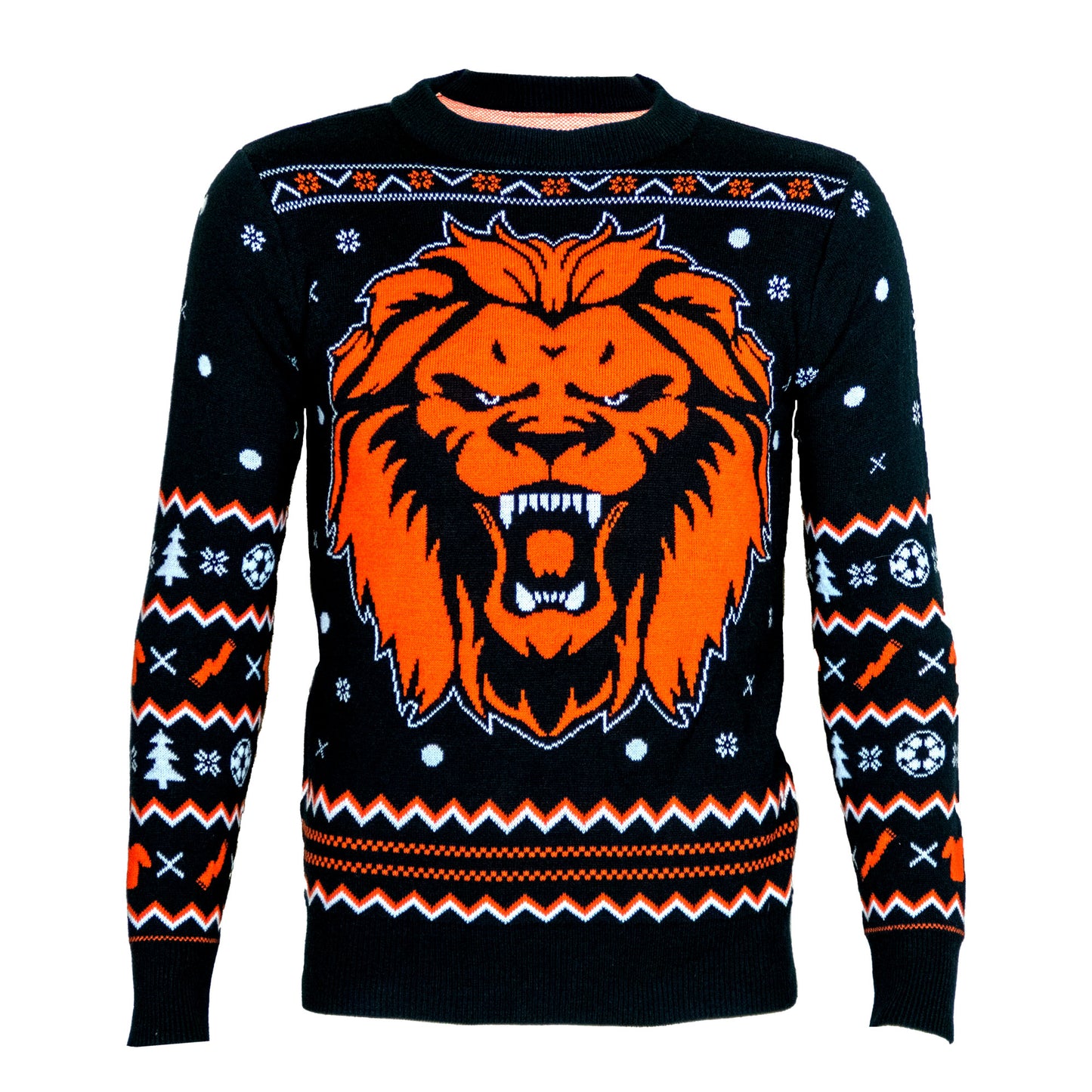 Oranje Leeuw Voetbal Kersttrui Gebreid