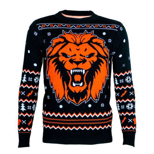 Oranje Leeuw Voetbal Kersttrui Gebreid